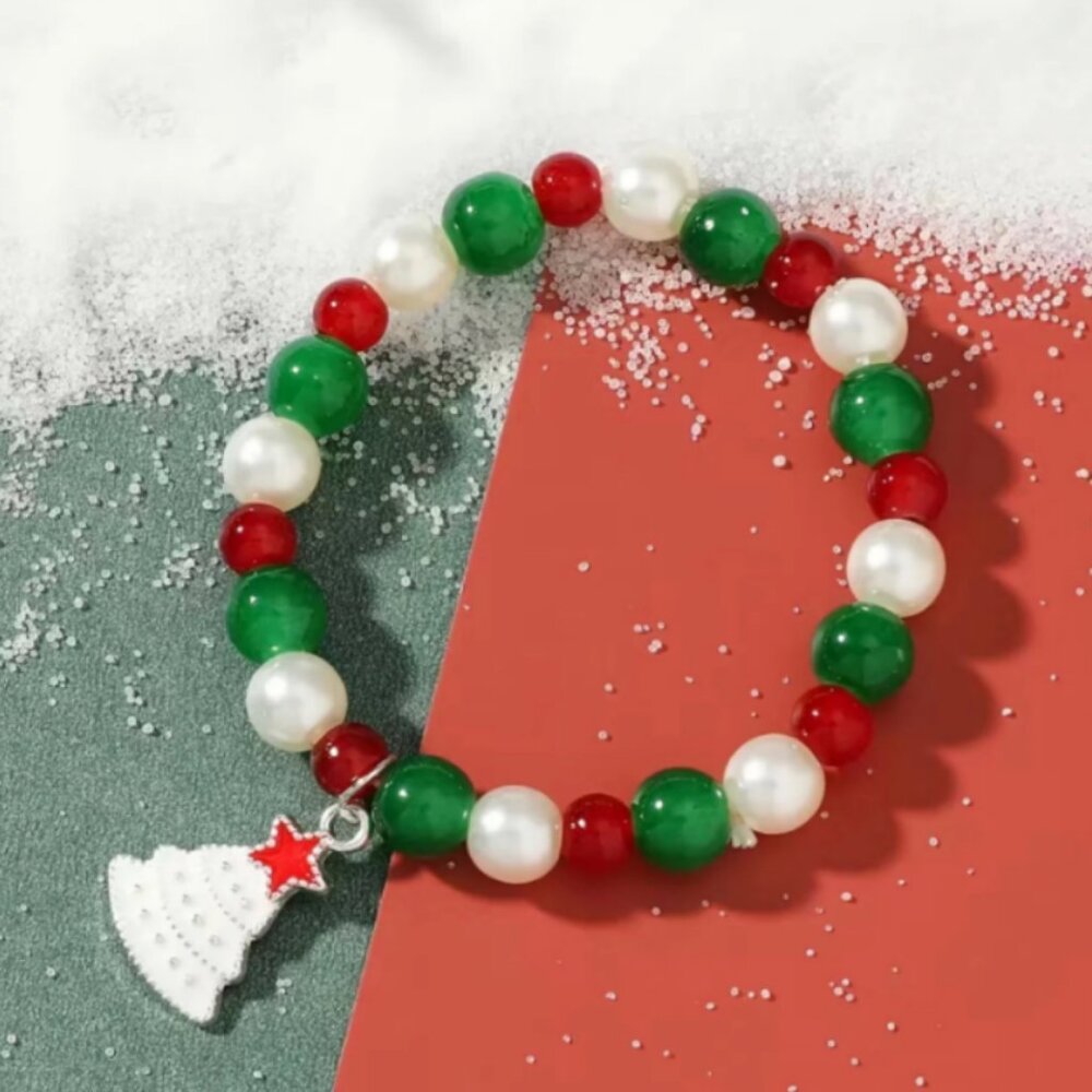 Christmas Handmade Beaded Bracelet Cute Elk Christmas Tree Santa Claus